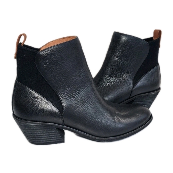Women's Gentle Souls by Kenneth Cole Clint Western Bootie Black Leather Size 10